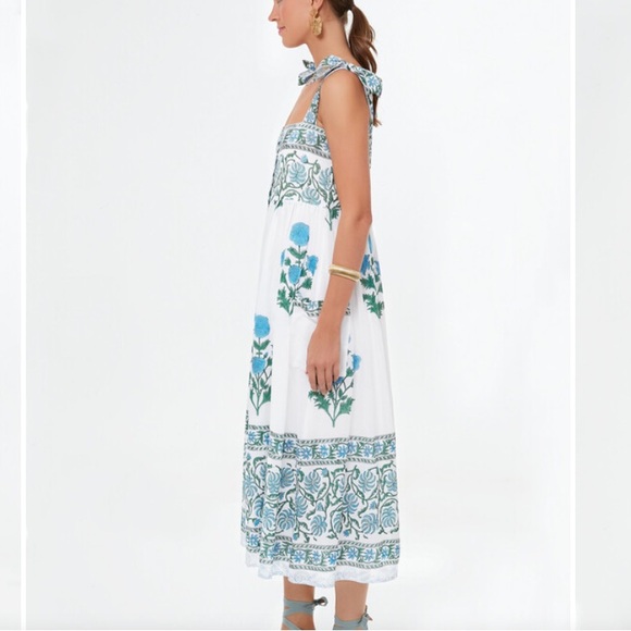 Juliet Dunn Exclusive White Poppy Tie Shoulder Dress - Picture 4 of 12